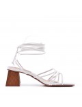 Faux leather heeled sandal