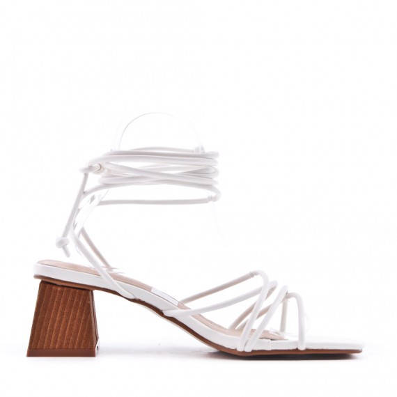 Faux leather heeled sandal