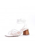 Faux leather heeled sandal