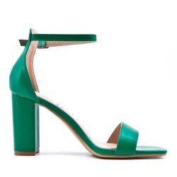 Faux leather heeled sandal