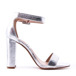 Faux leather heeled sandal