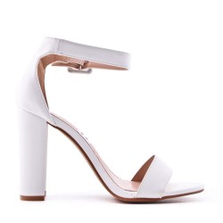 Faux leather heeled sandal