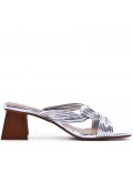 Faux leather heeled sandal