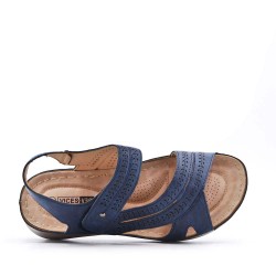 Faux leather wedge sandal