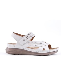 Faux leather wedge sandal