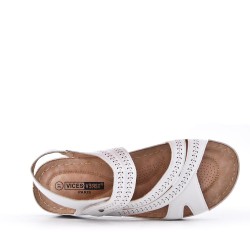 Faux leather wedge sandal
