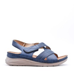 Faux leather wedge sandal