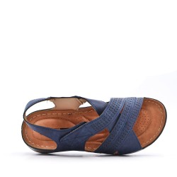 Faux leather wedge sandal
