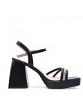 Faux leather heeled sandal