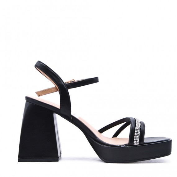 Faux leather heeled sandal