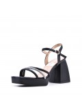 Faux leather heeled sandal