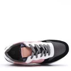 Basket mix matière à lacet pour femme