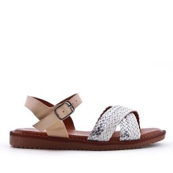 Sandale fille en simili cuir