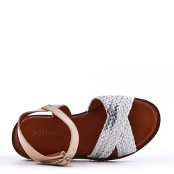 Sandale fille en simili cuir