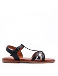 Flat sandals in a material mix for women