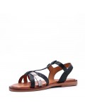 Flat sandals in a material mix for women