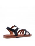 Flat sandals in a material mix for women