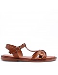 Flat sandals in a material mix for women