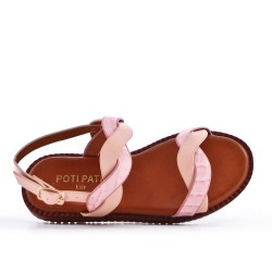 Sandale fille en simili cuir