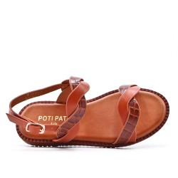Sandale fille en simili cuir