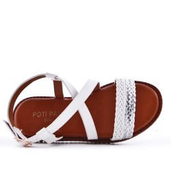 Girl's faux leather sandal