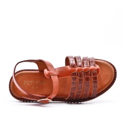 Sandale fille en simili cuir