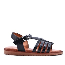 Sandale fille en simili cuir