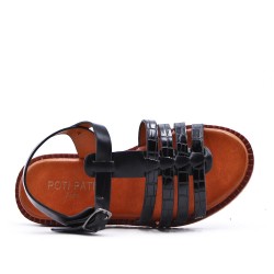 Girl's faux leather sandal