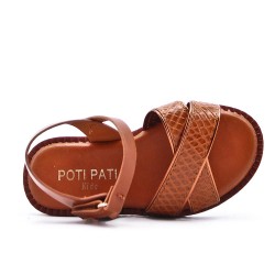 Girl's faux leather sandal