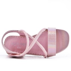 Girl's faux leather sandal