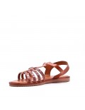 Flat sandals in a material mix for women