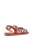 Flat sandals in a material mix for women