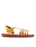 Flat sandals in a material mix for women