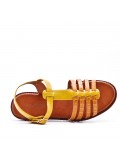 Flat sandals in a material mix for women