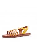 Flat sandals in a material mix for women