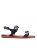 Flat sandals in a material mix for women