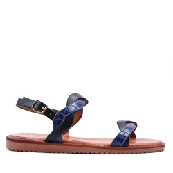 Flat sandals in a material mix for women