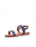 Flat sandals in a material mix for women