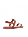 Flat sandals in a material mix for women