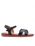 Flat sandals in a material mix for women