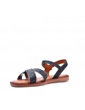 Flat sandals in a material mix for women