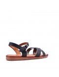 Flat sandals in a material mix for women