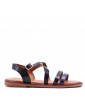 Flat sandals in a material mix for women