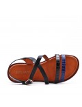 Flat sandals in a material mix for women