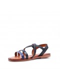 Flat sandals in a material mix for women