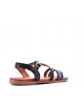 Flat sandals in a material mix for women