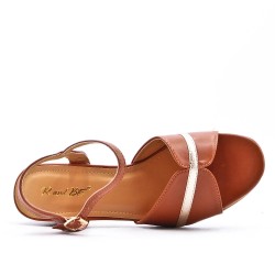 Large Size 38-42 - Heeled faux leather sandal