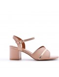 Large Size 38-42 - Heeled faux leather sandal