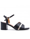 Grande Taille 38-42 - Sandale à talon en simili cuir