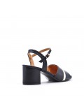 Grande Taille 38-42 - Sandale à talon en simili cuir